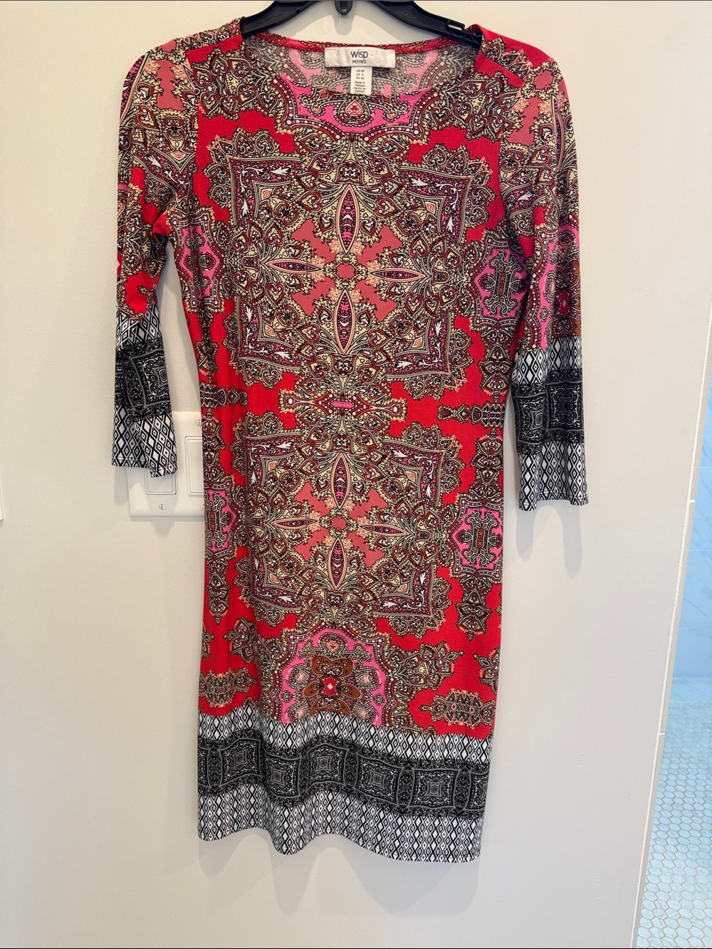 Wisp Red Paisley-Print Midi Sheath Dress